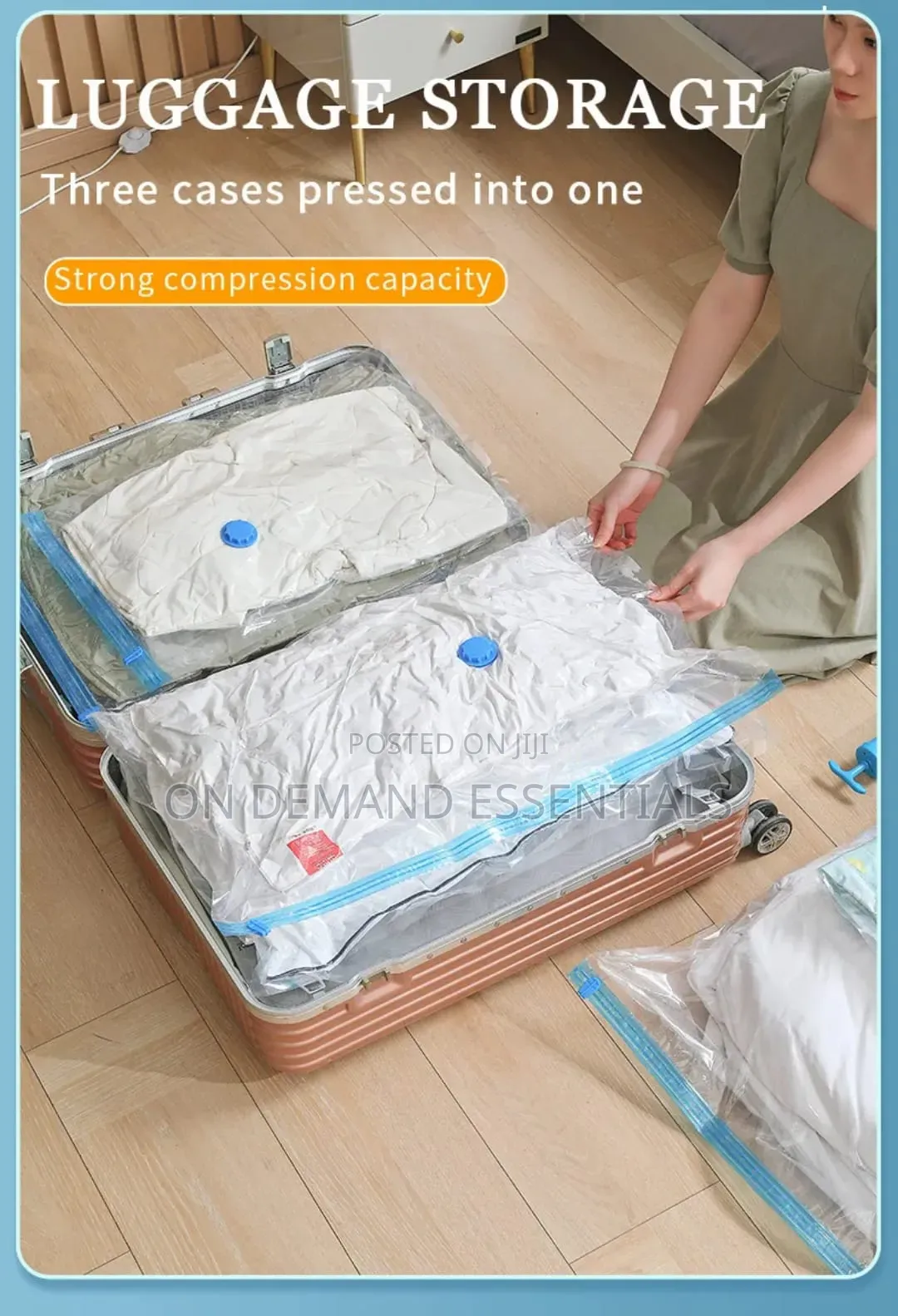 5Pcs Compression Vacuum Storage Bags With a Manual Pump