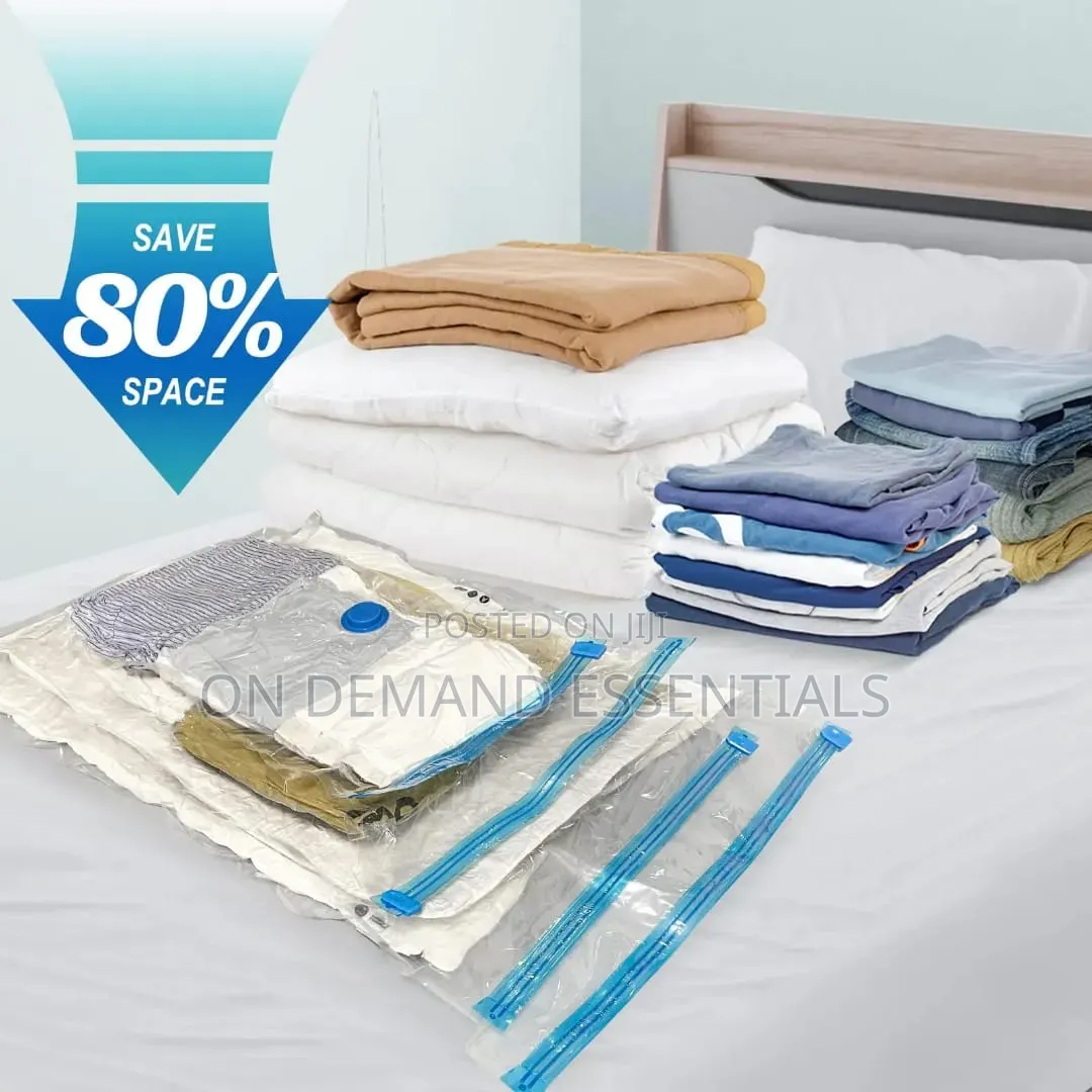 5Pcs Compression Vacuum Storage Bags With a Manual Pump