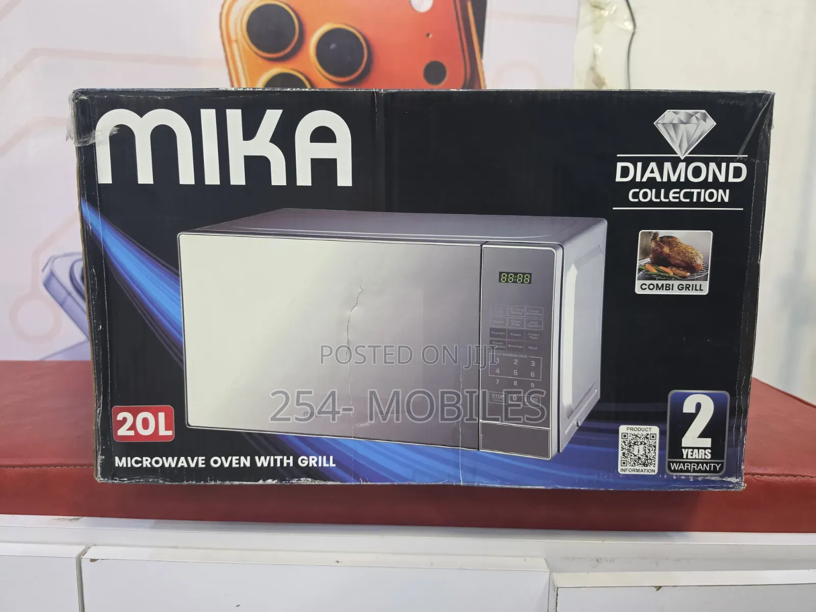MIKA Microwave Oven, 20L, Digital, With Grill (Combi), Silver
