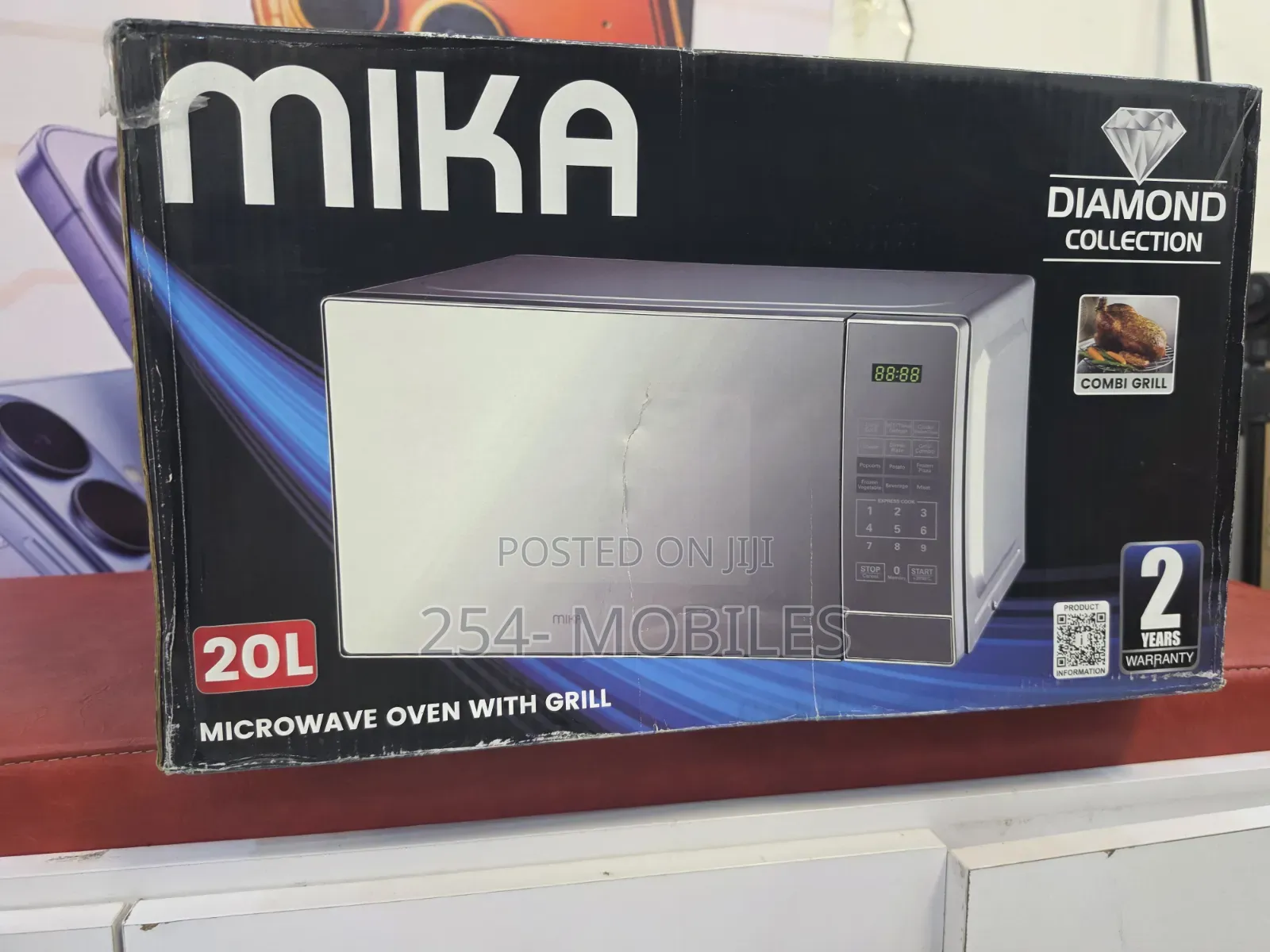 MIKA Microwave Oven, 20L, Digital, With Grill (Combi), Silver