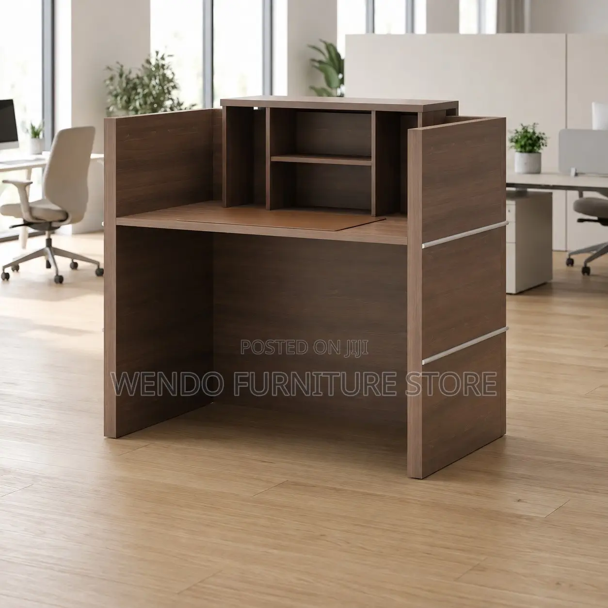 Reception Desk; 1200mm Wooden Rich Commercial Reception Desk