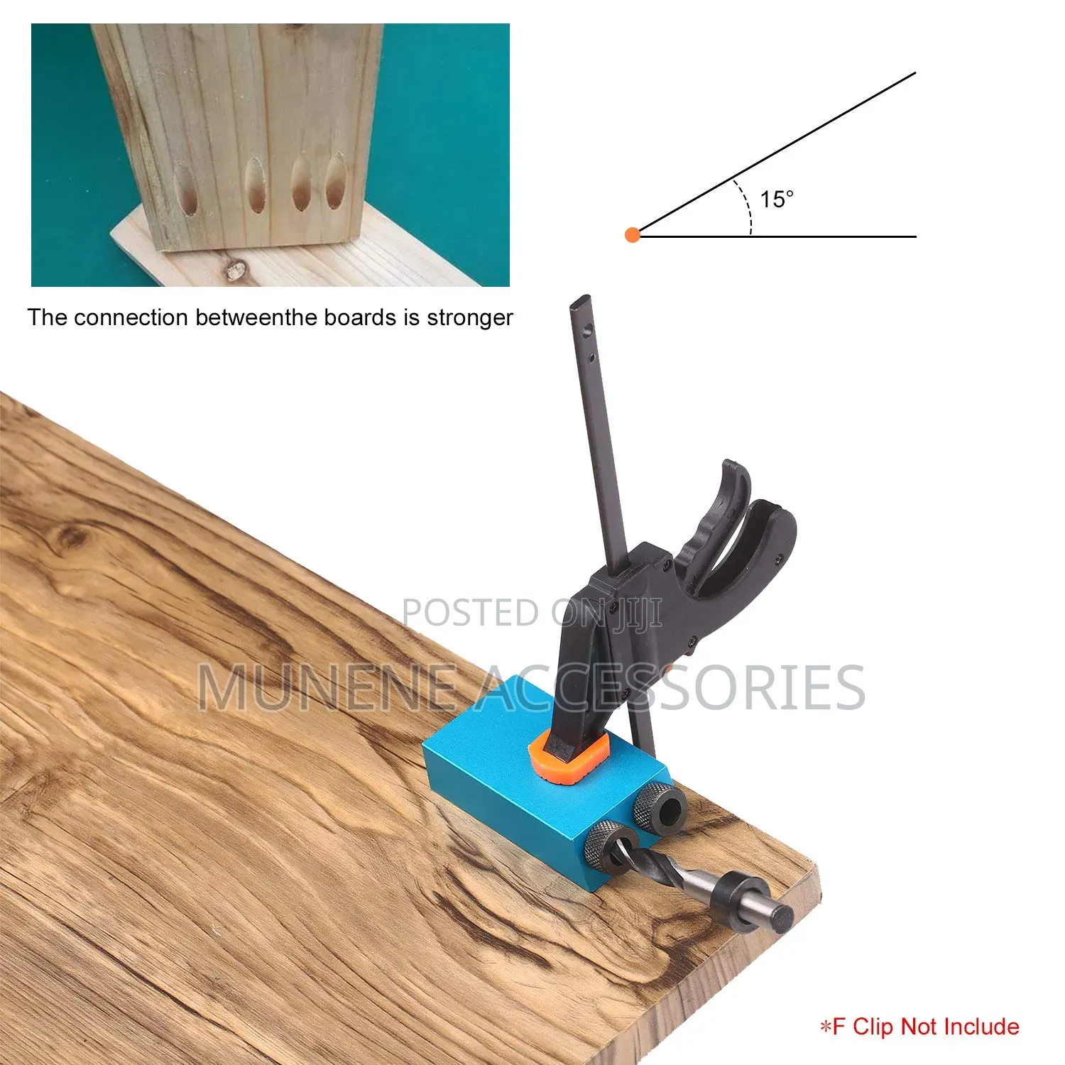Dowel Drill Joinery Kit Hole Screw Jig With 6/8/10mm Drive Adapter