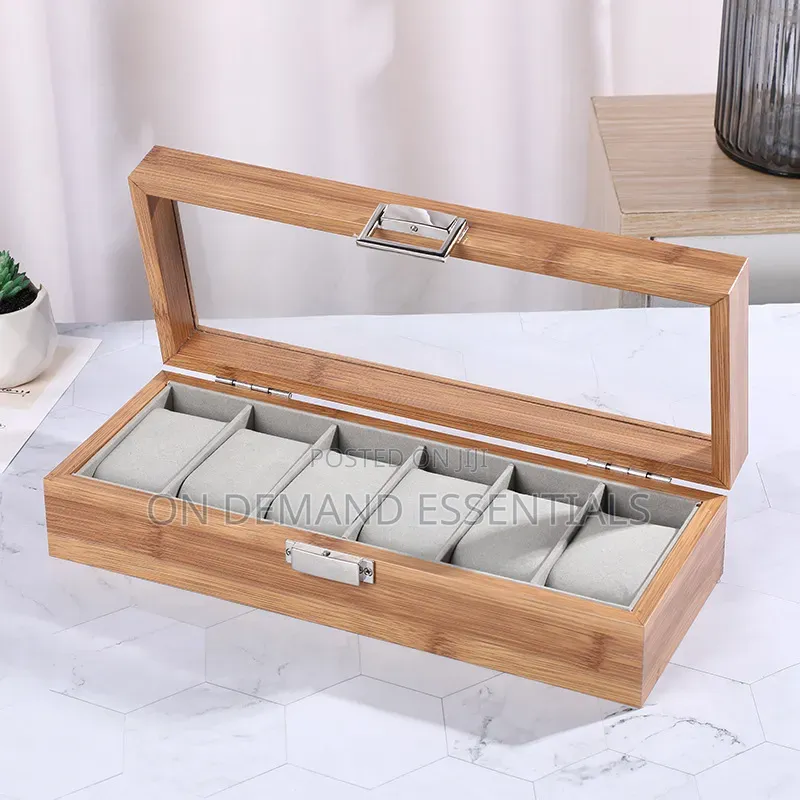 6 Slots Wooden Watch Organizer