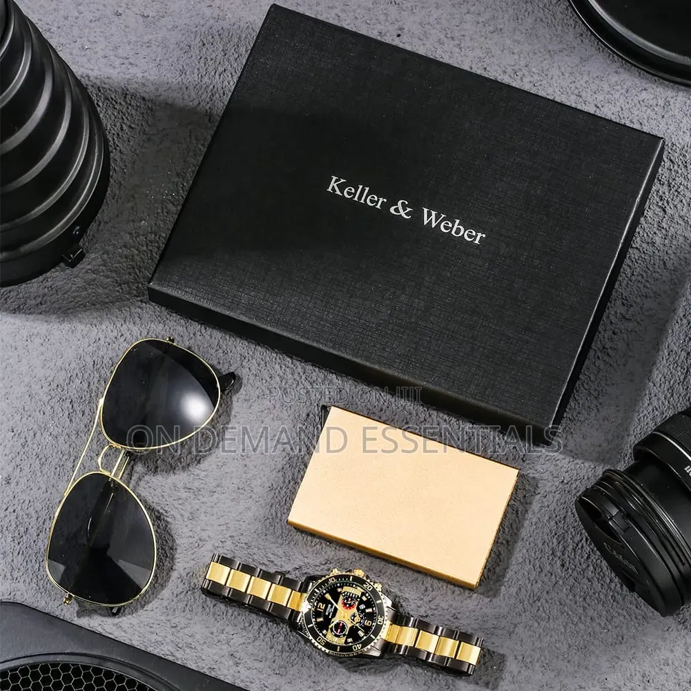Men Gold Minimalist Luxury Gift Set