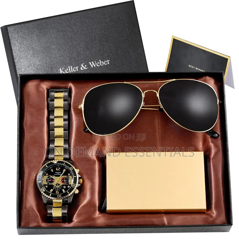 Men Gold Minimalist Luxury Gift Set