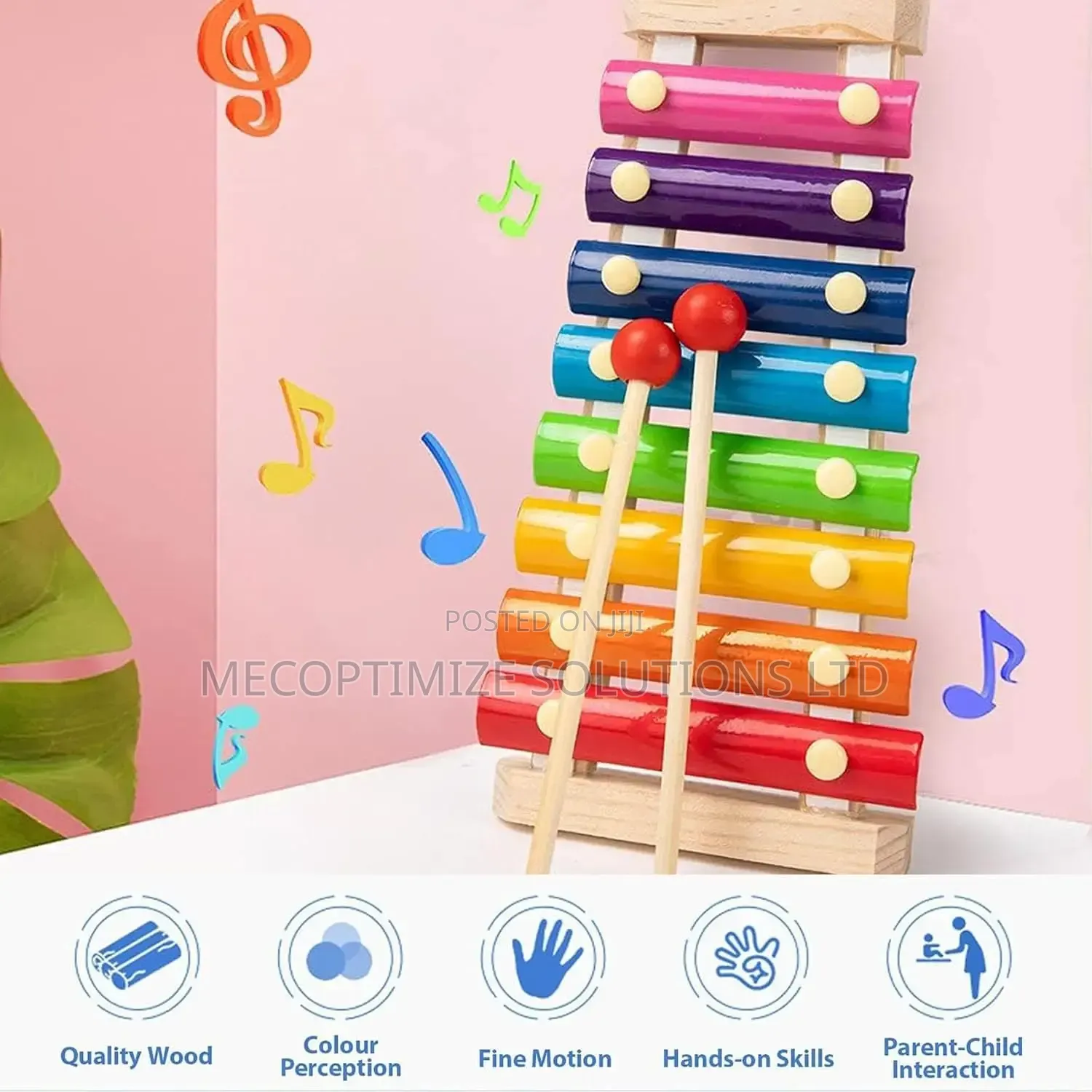 Montessori Wooden 8-Tone Xylophone Musical Instrument Toy for Kids