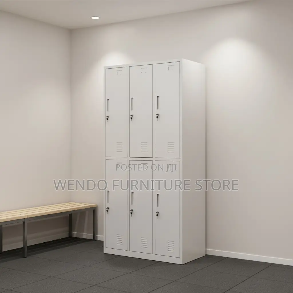Office Cabinet; Six Lockers Steel Lockable Office File Roll Cabinet