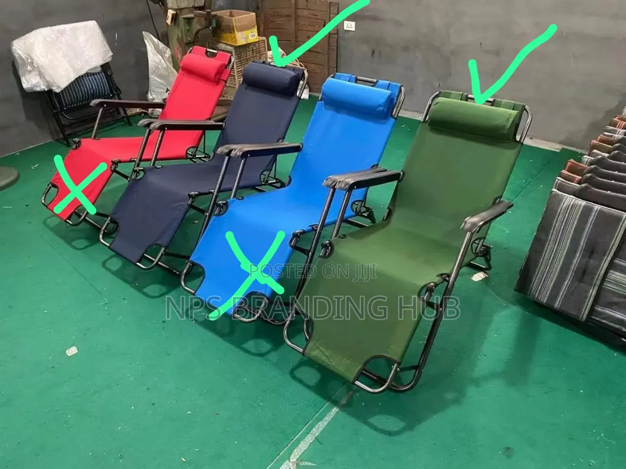 2 in 1 Outdoor Lounge Recliners Portable Chair