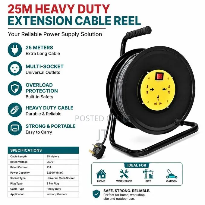 25m Powermate 2.5mm Extension Reel