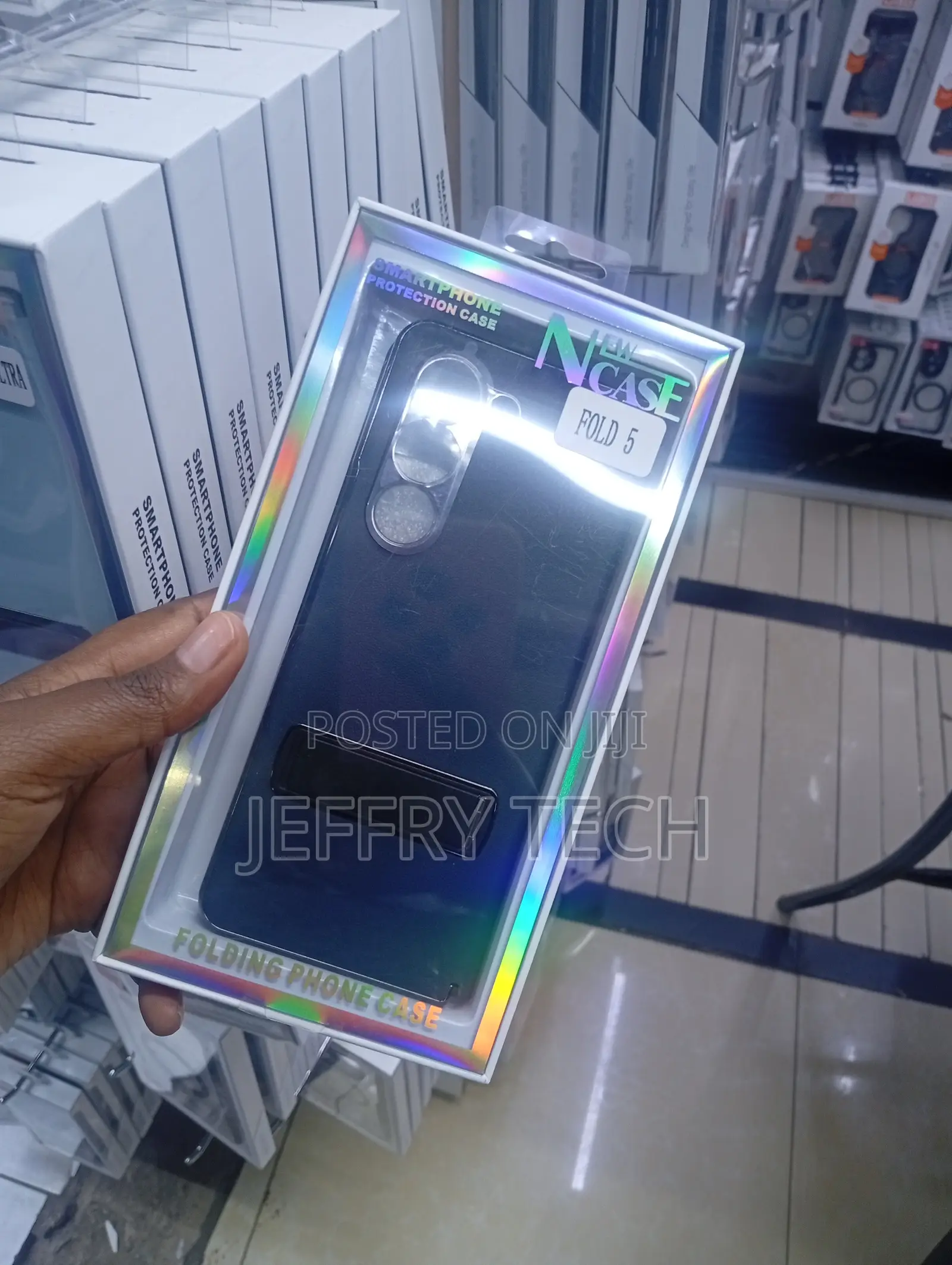 Blue Folding Phone Case With an for the Samsung Galaxy Z Fold 5