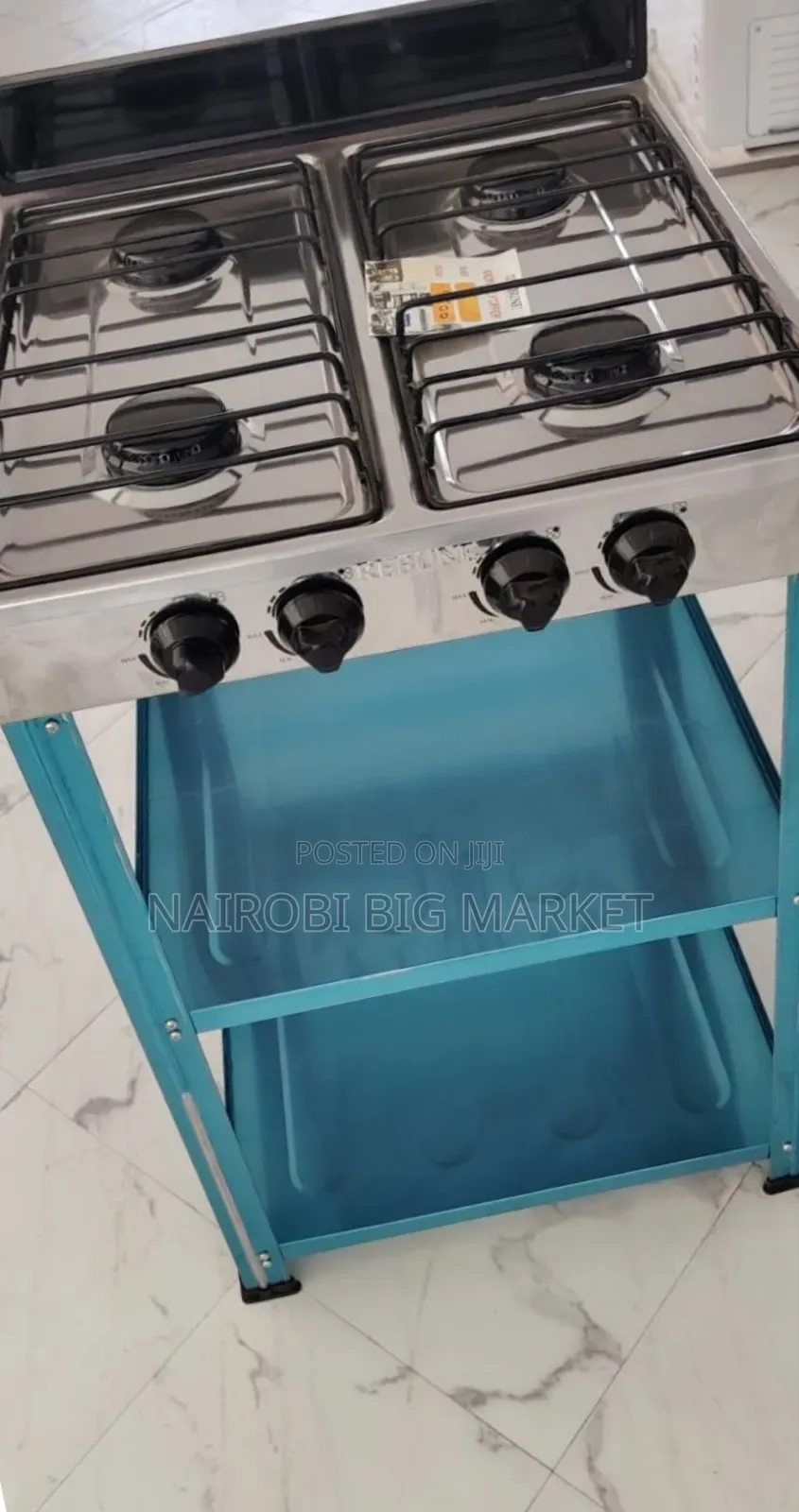 Rebune 4 Burner Standing Gas Cooker Stove With Shelves