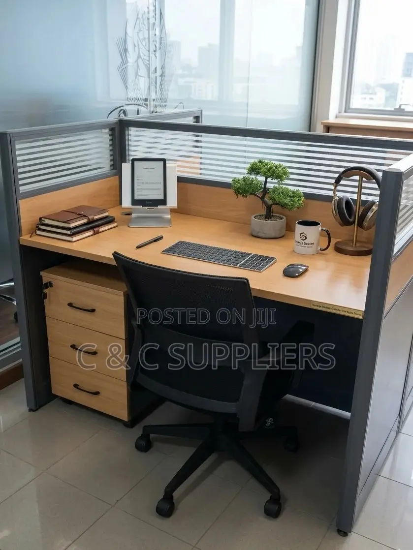 2-Way Brown Partition Workstation.