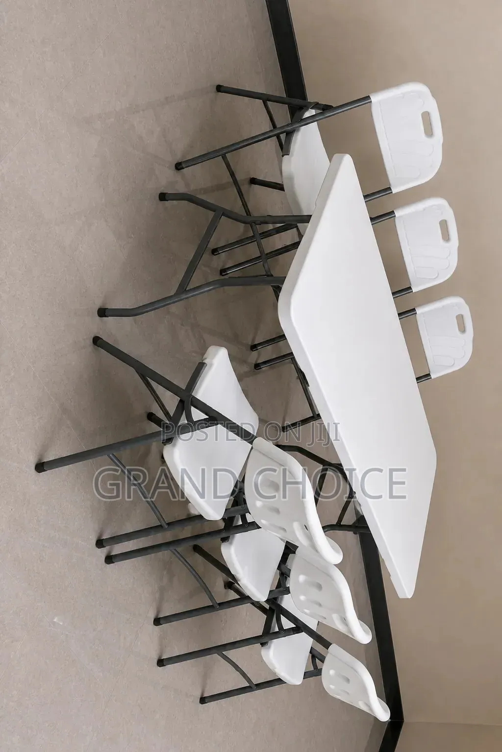 6 Seater Folding Dining Table Chairs Set