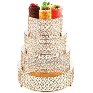 4pcs Iron Top With Crystals Cake Stand Gale