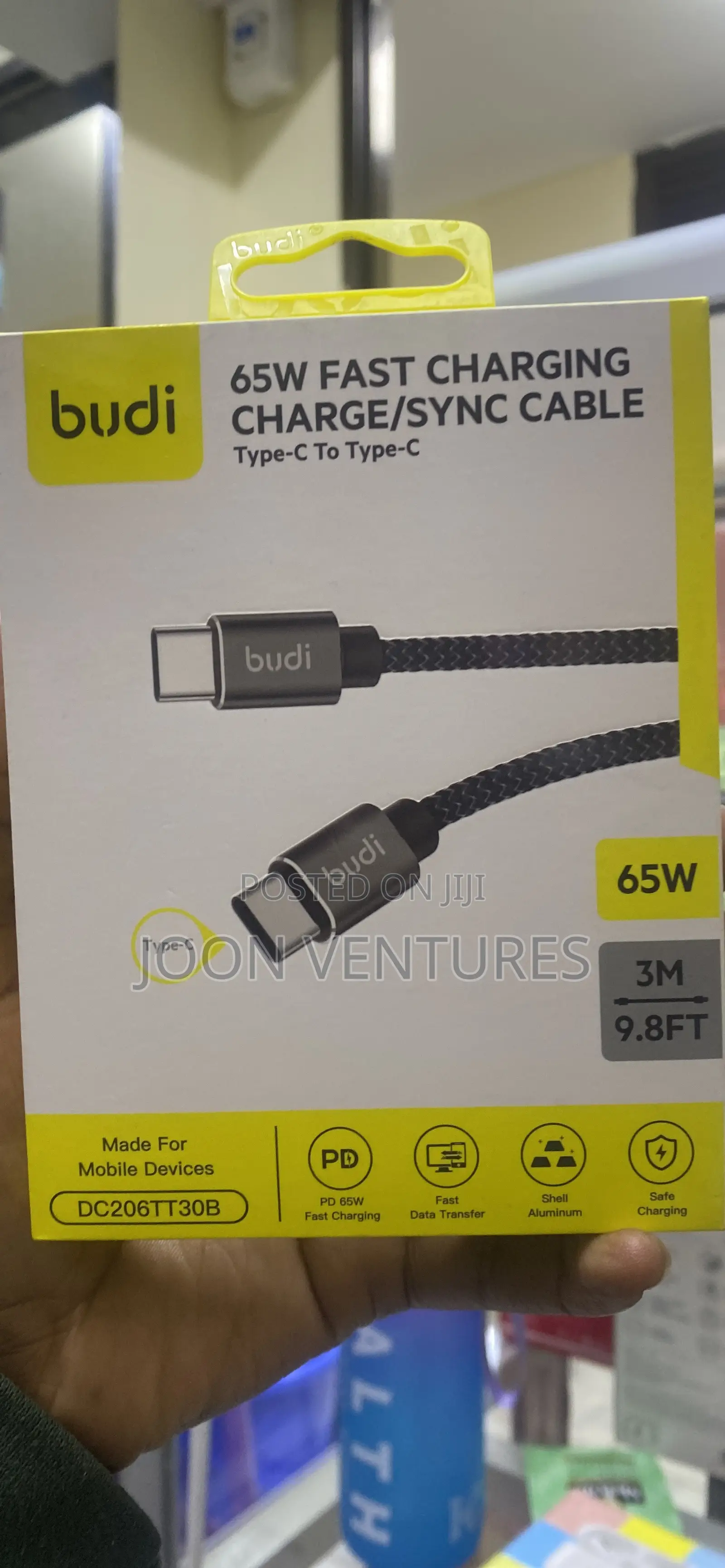 Budi 65w Fast Charging Charge/Sync Cable