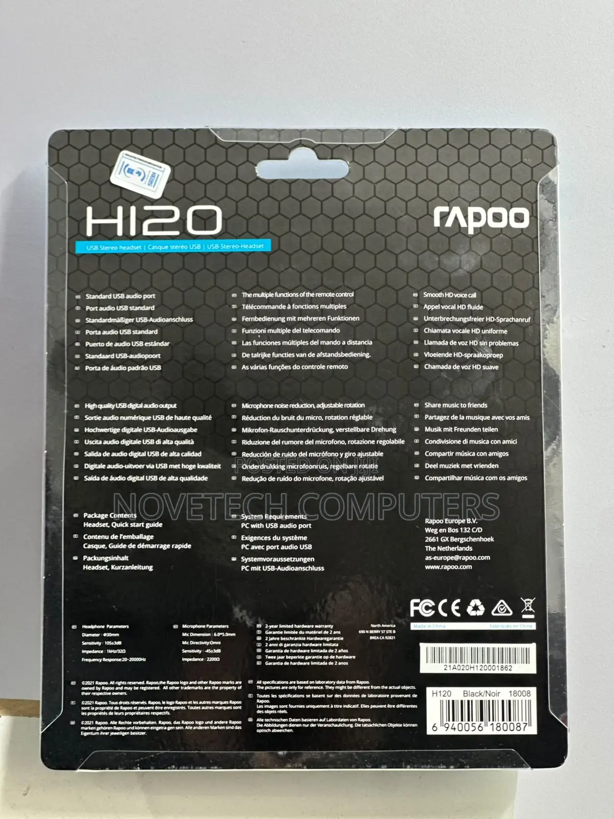 Rapoo H120 USB-A Wired Stereo HeadseT