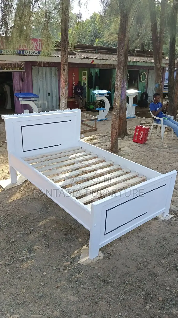 4x6 White Wooden Bed Frame: Free Delivery