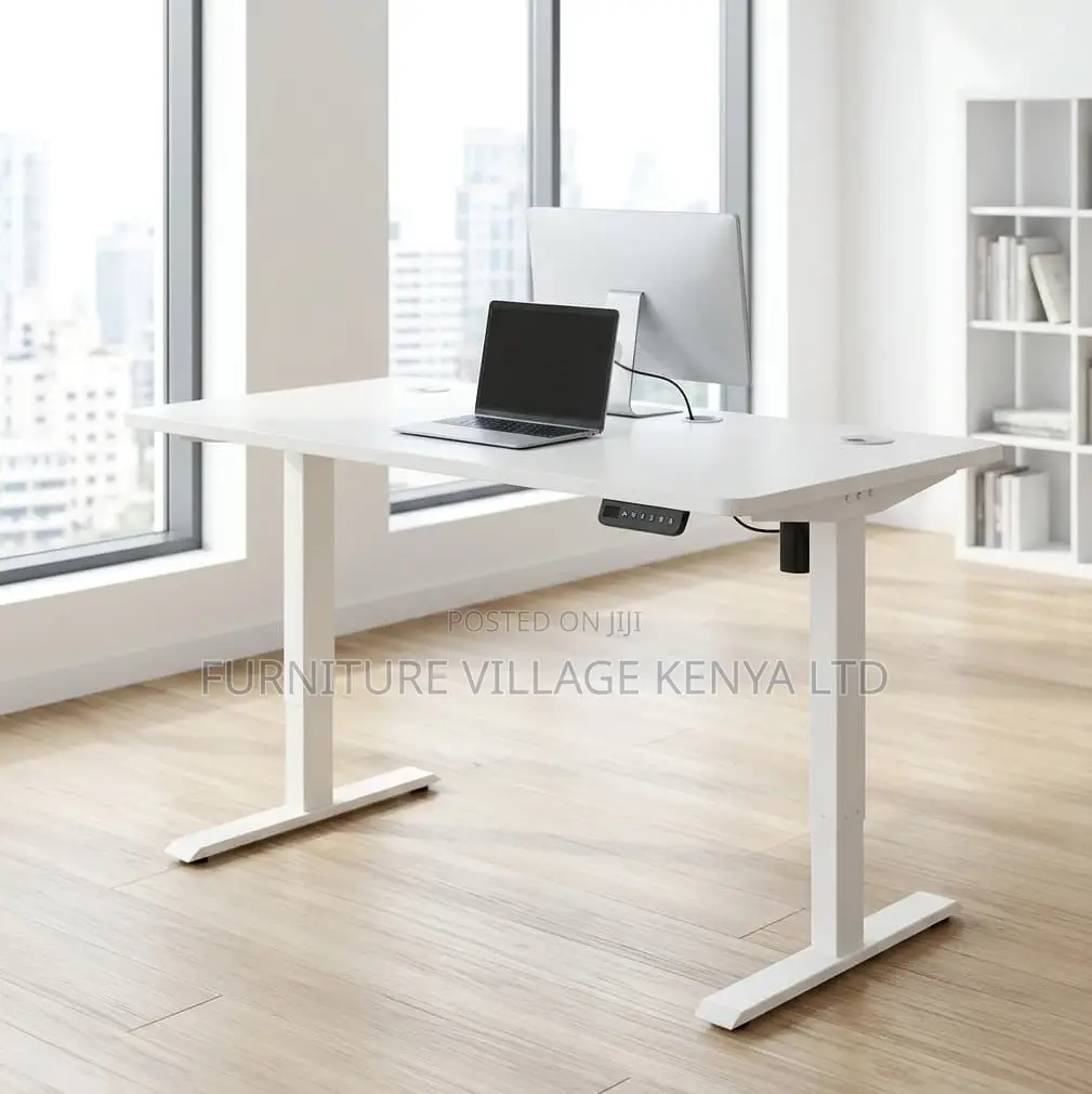 Standing Desk; White 1.4 M Electric Adjustable Standing Desk