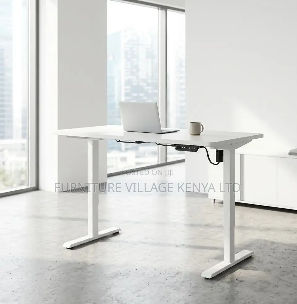 Standing Desk; White 1.4 M Electric Adjustable Standing Desk
