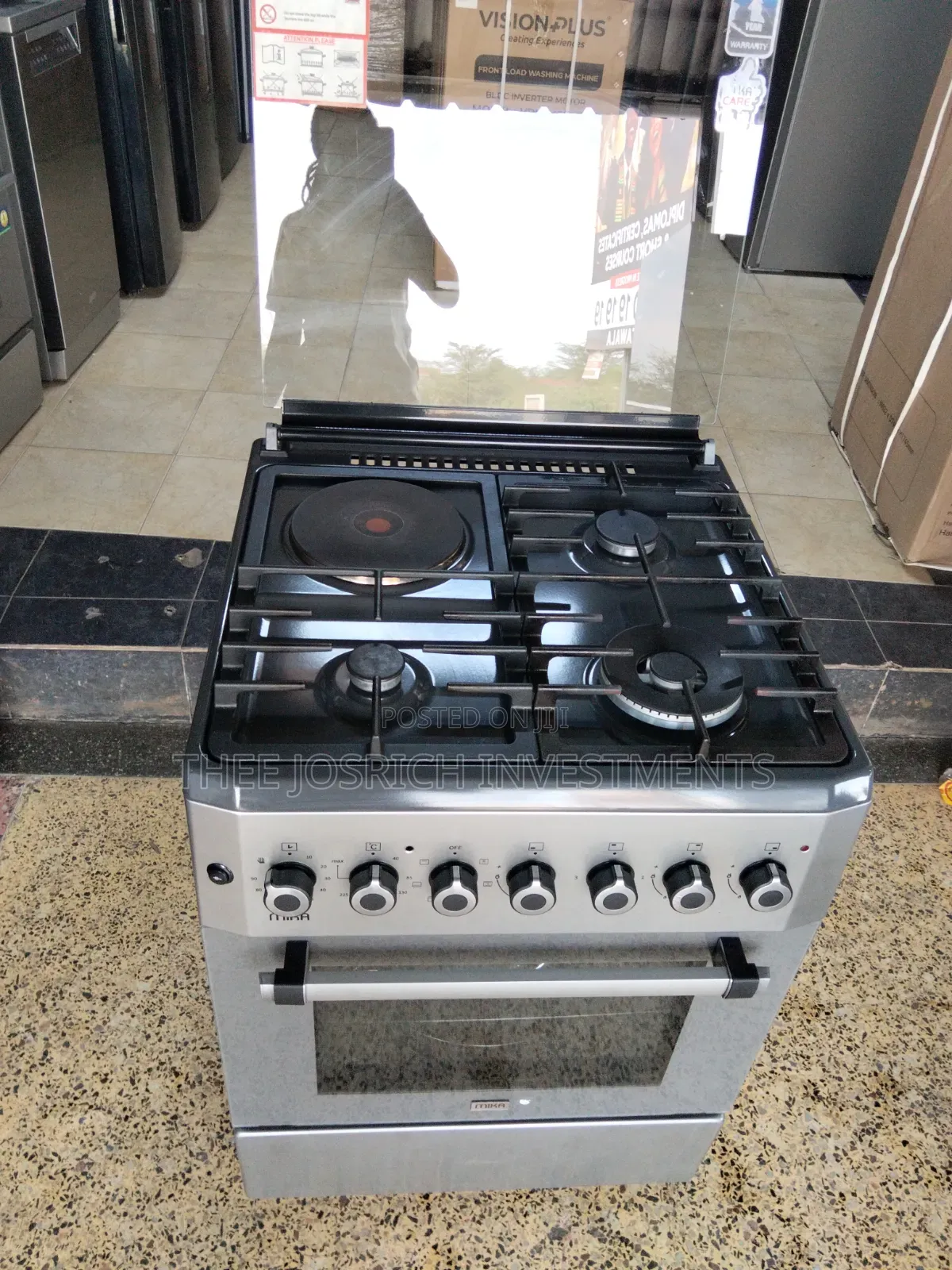Mika Cooker Size 60 by 60 With Wok Burner Gas Sensors Electric Oven