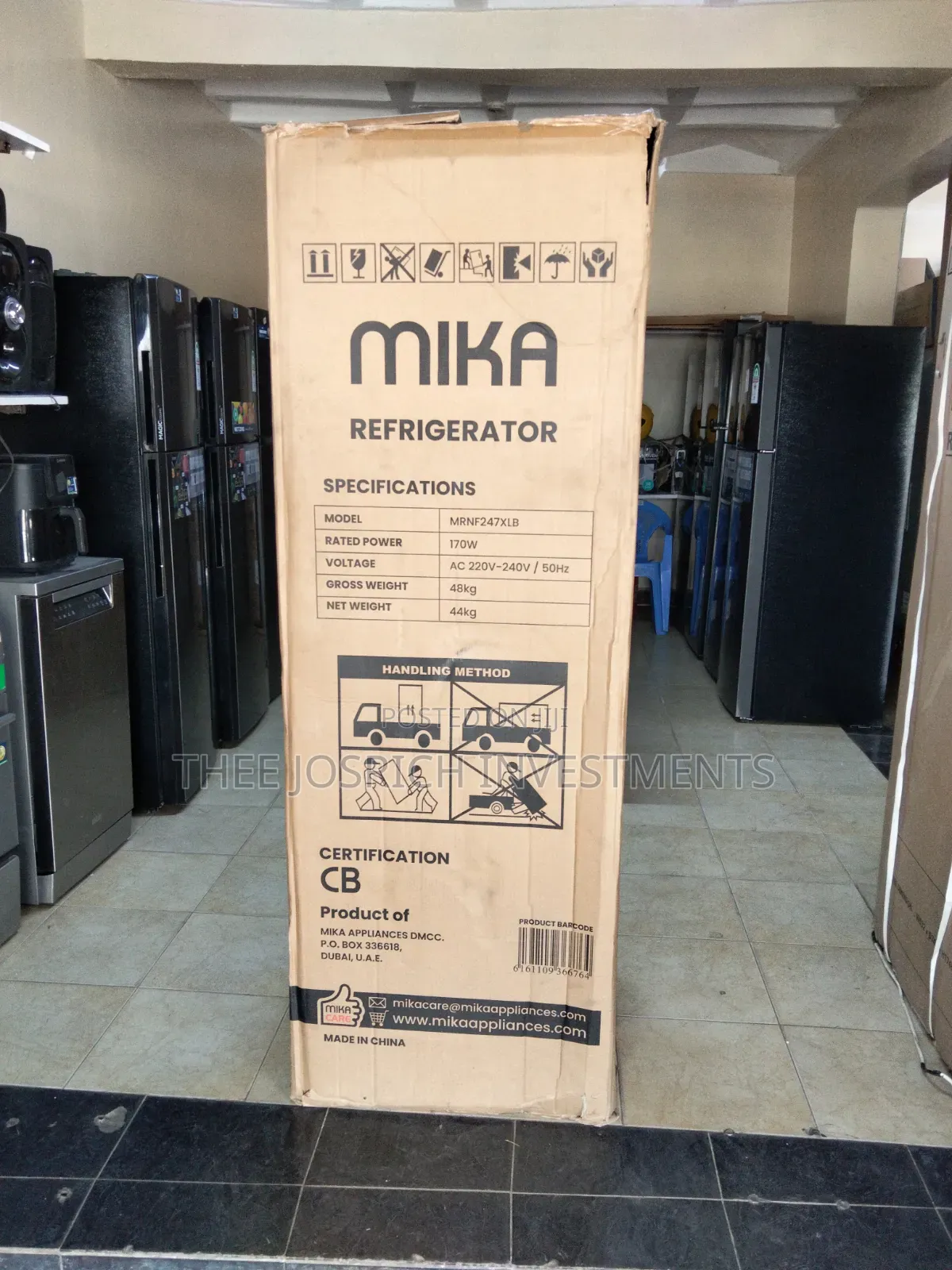 247 Litres Mika Refrigerator Double Door No Frost MRBF247XLB