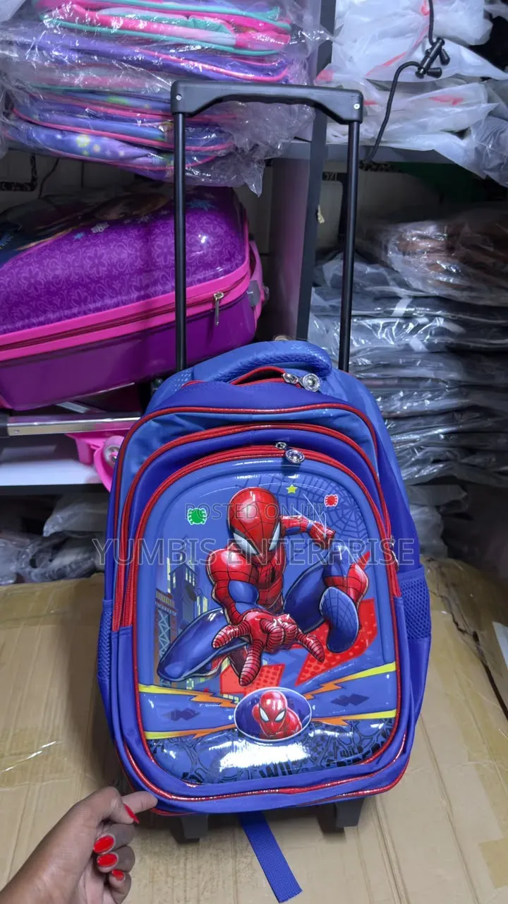 Sspiderman Kids Trolley Bags-Yu