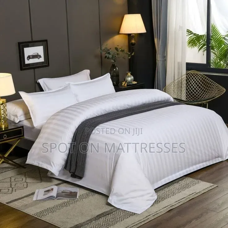 Pure Cotton Stripped Duvets. 1 Duvet 1 Bedsheet 2 Pillow Cases.