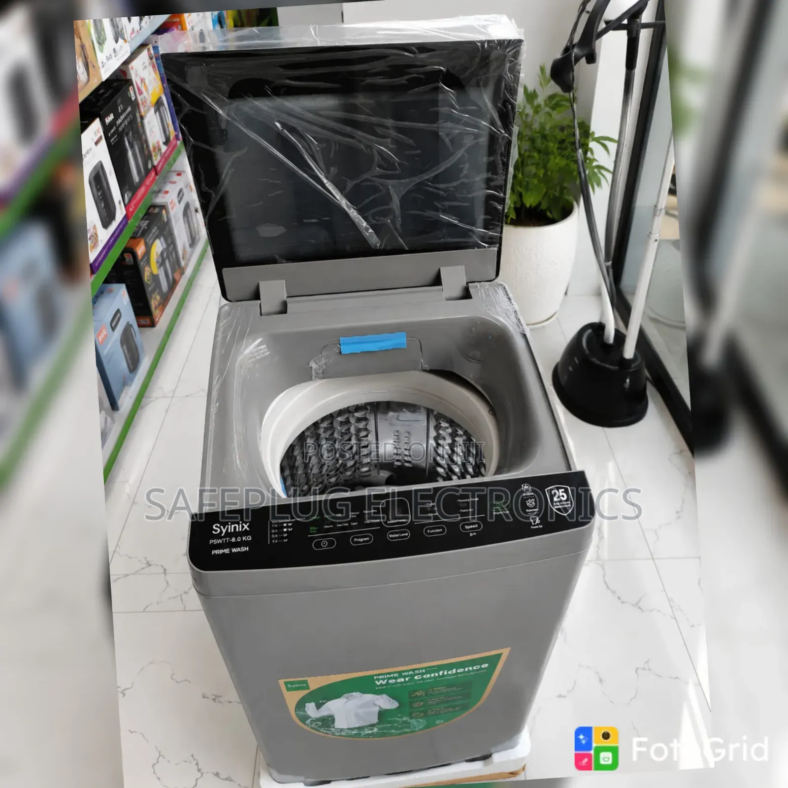 Syinix 8KG Fully Automatic Top Loader – Modern Home Washing Machine