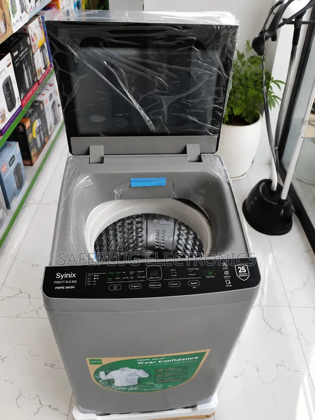 Syinix 8KG Fully Automatic Top Loader – Modern Home Washing Machine