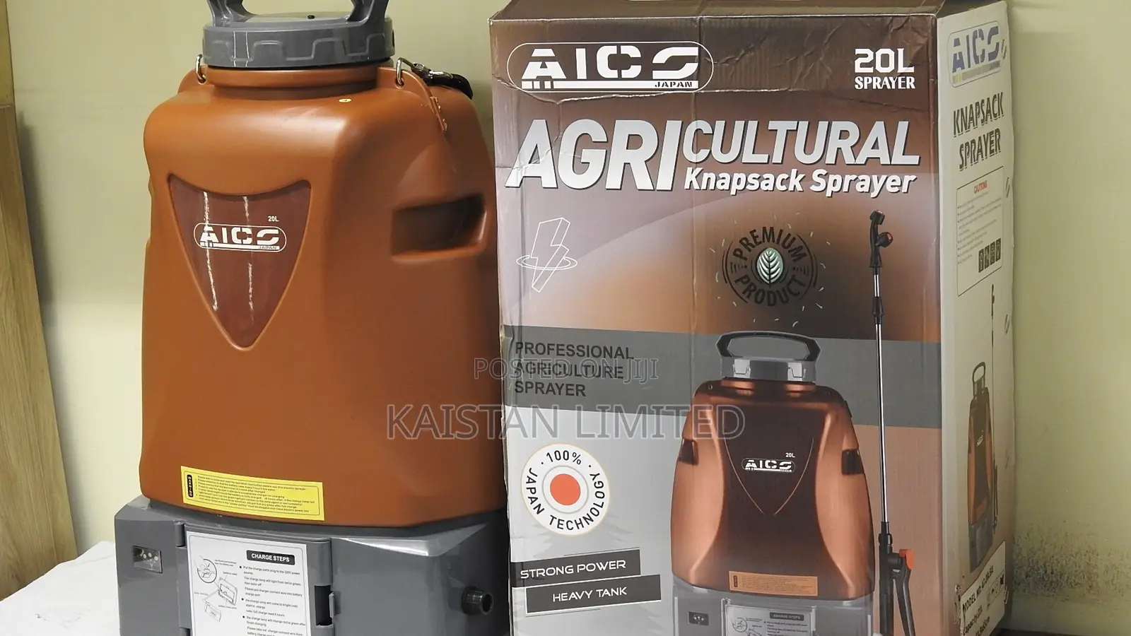 AICO Japan 20L Rechargeable Knapsack Sprayer – Battery + Manual
