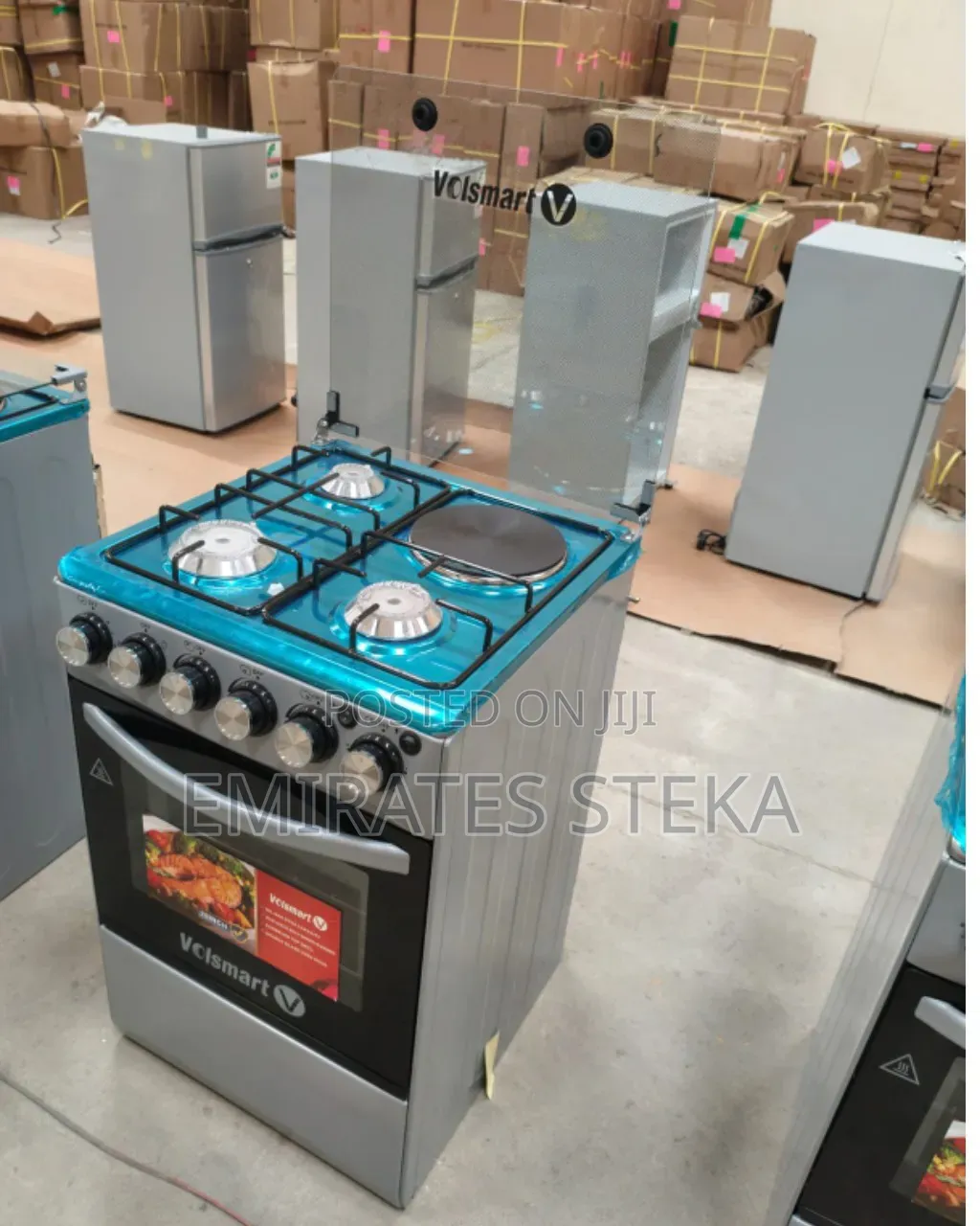 VOLSMART Standing Gas Cooker - 50*55, 3 Gas Jet Burners + 1 Hot Plate