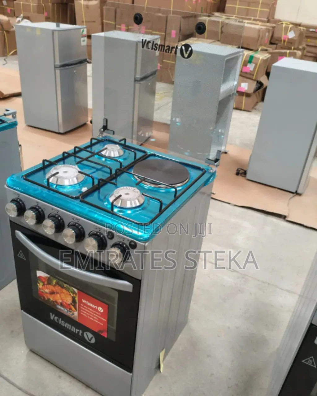 VOLSMART 50x55 Gas Jet Burners + 1 Electric Hot Plate Electric Oven,