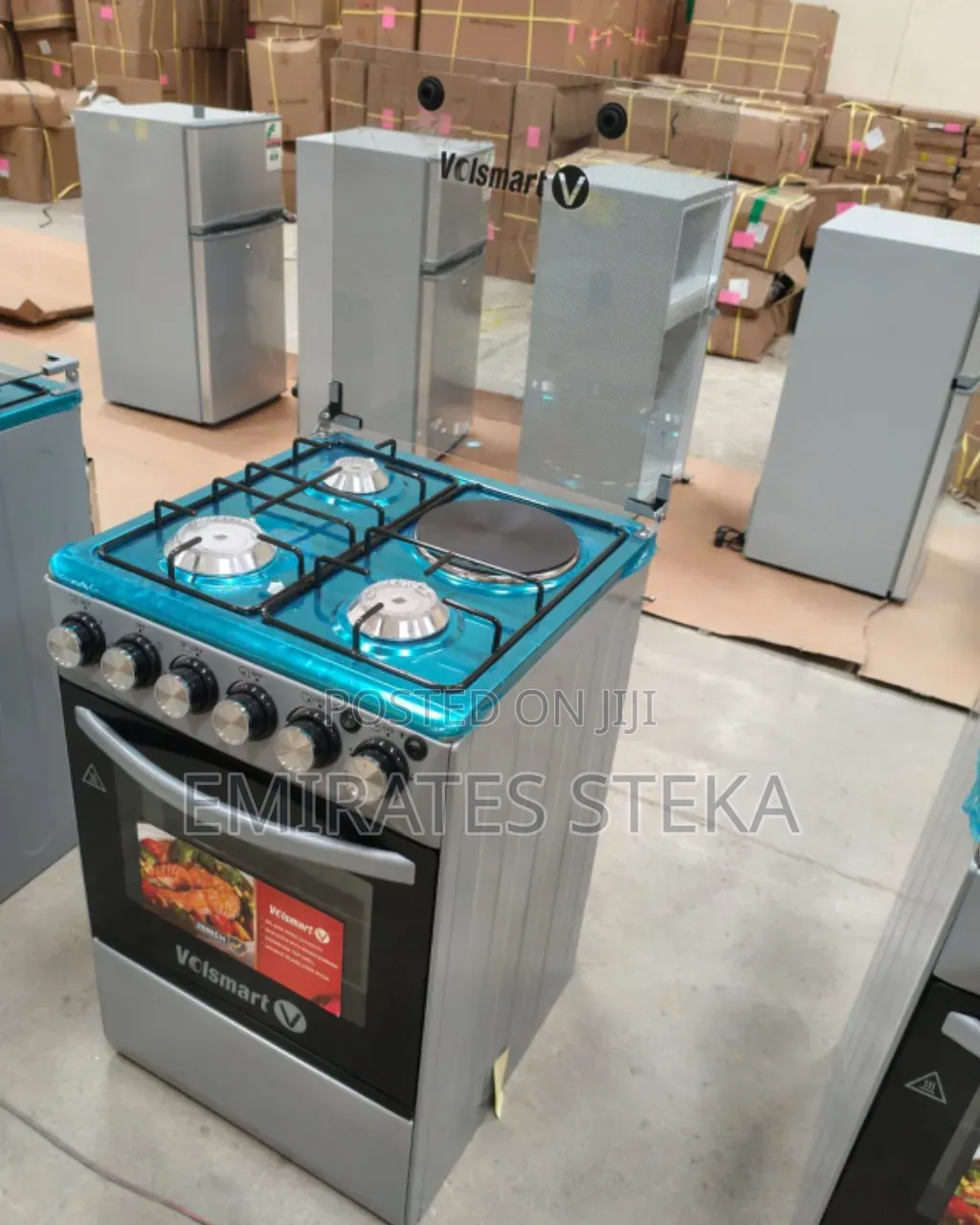VOLSMART 50x55 Gas Jet Burners + 1 Electric Hot Plate Electric Oven,