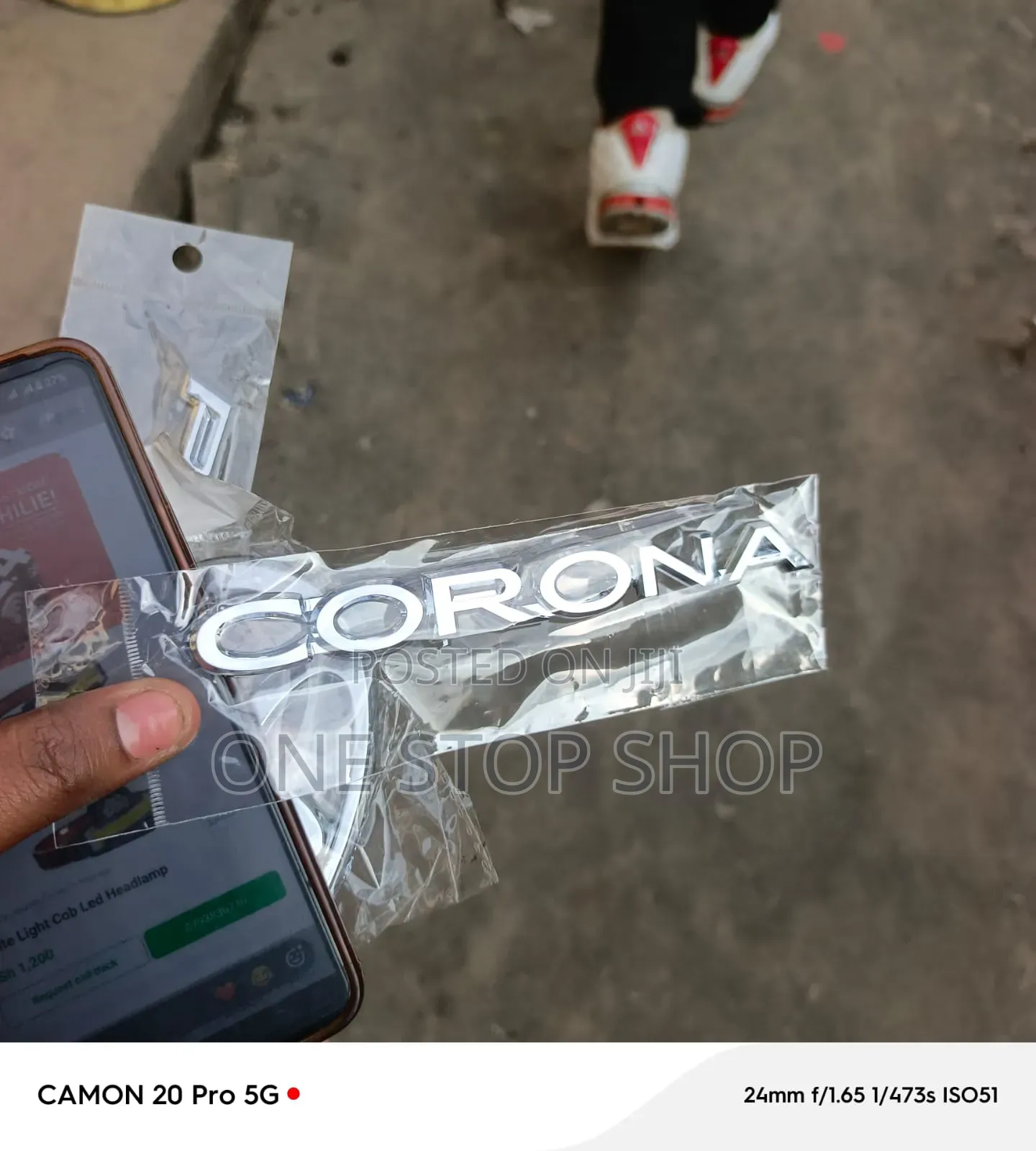 CORONA Chrome Plated Plastic With Adhesive Backing Badge