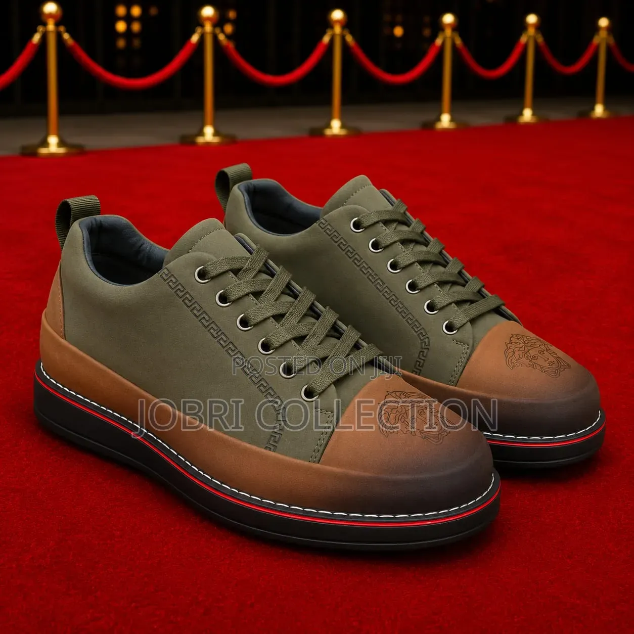 Mens Versace Leather Casual Sneakers
