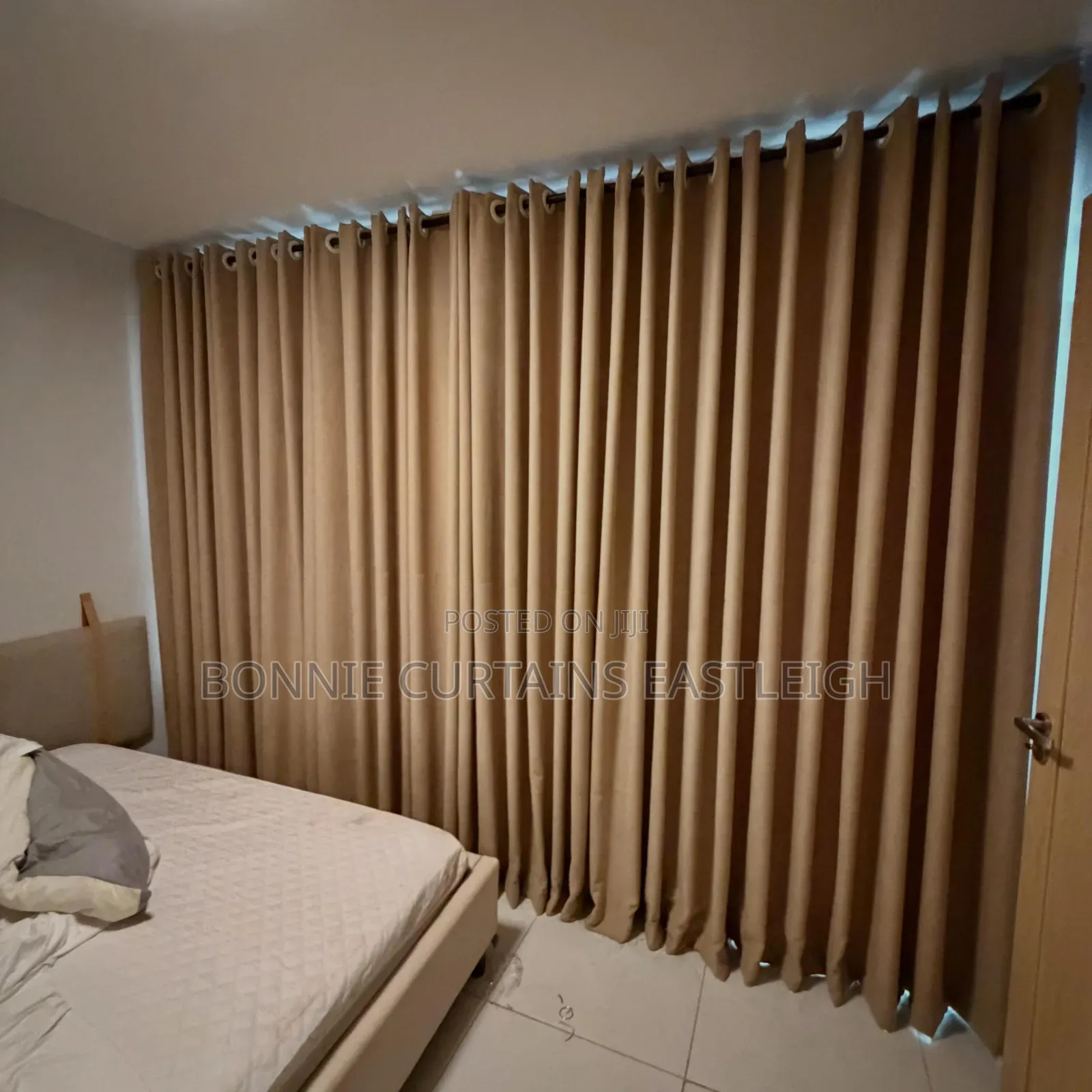 Blackout Brown Curtains With Hooks for Offices