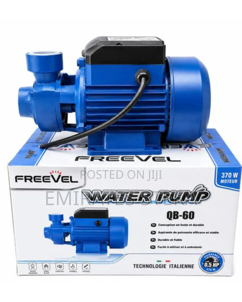 Flevel Booster Peripheral Water Pump 0.5 HP, 370W 28M Height 8m