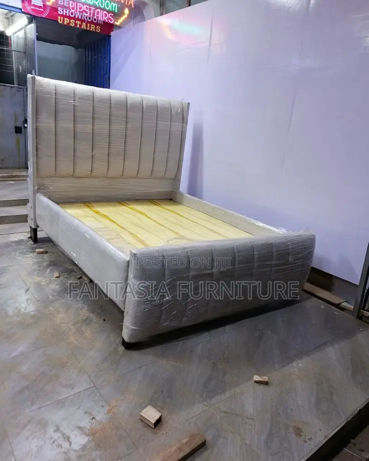 5x6 Wingback Grey Chester Bed: Free Delivery