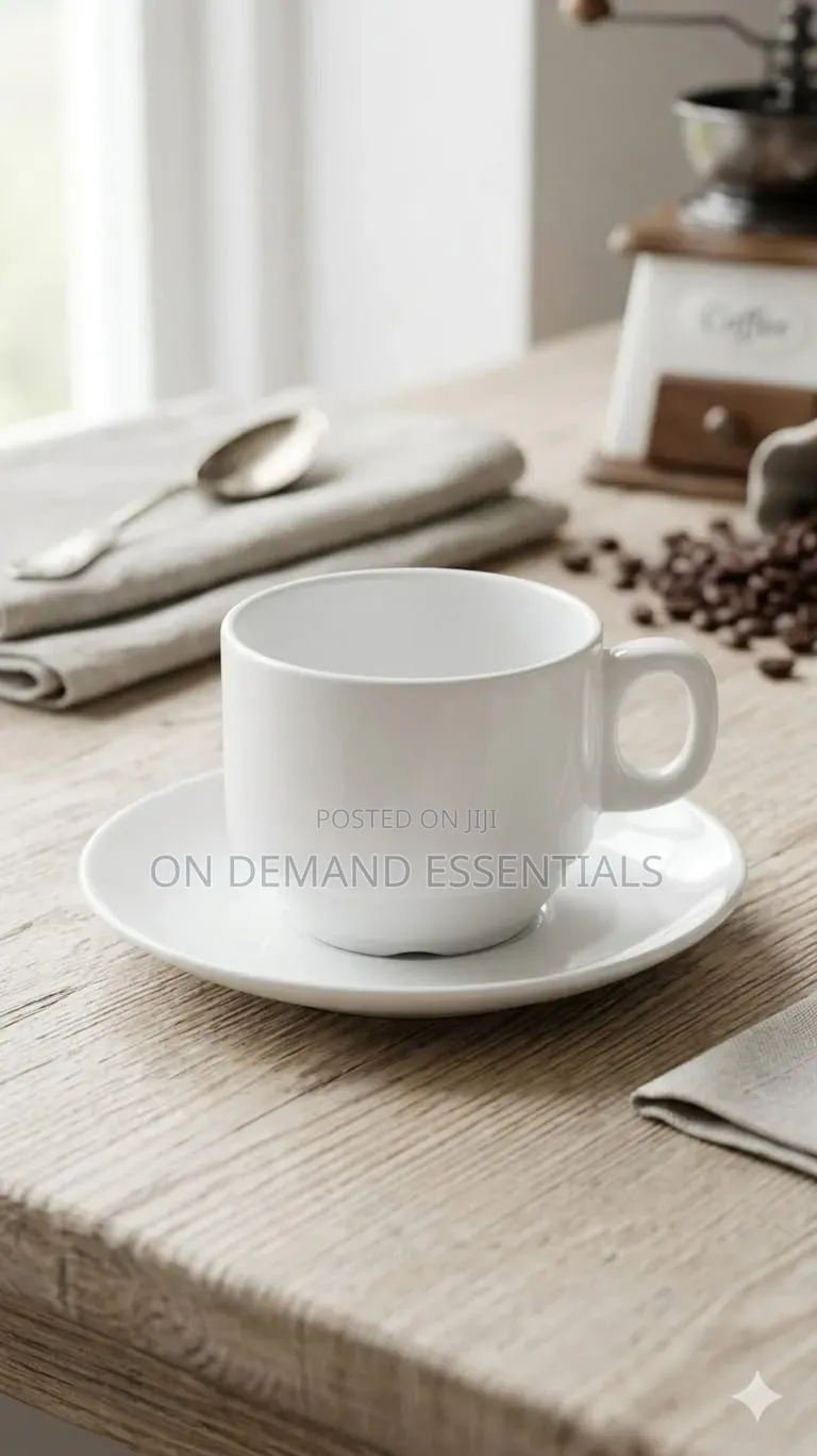 200ml Ceramic Stackable Cup With Handle +Saucer