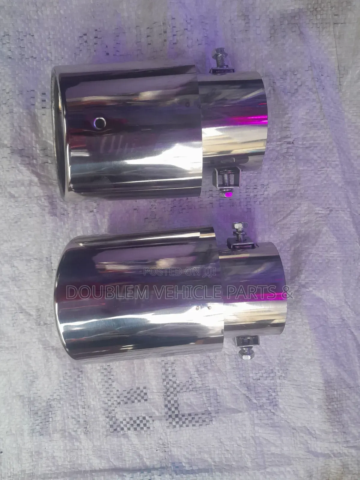 Universal Muffler Exhaust Pipe Tip Straight Stainless Steel Silver