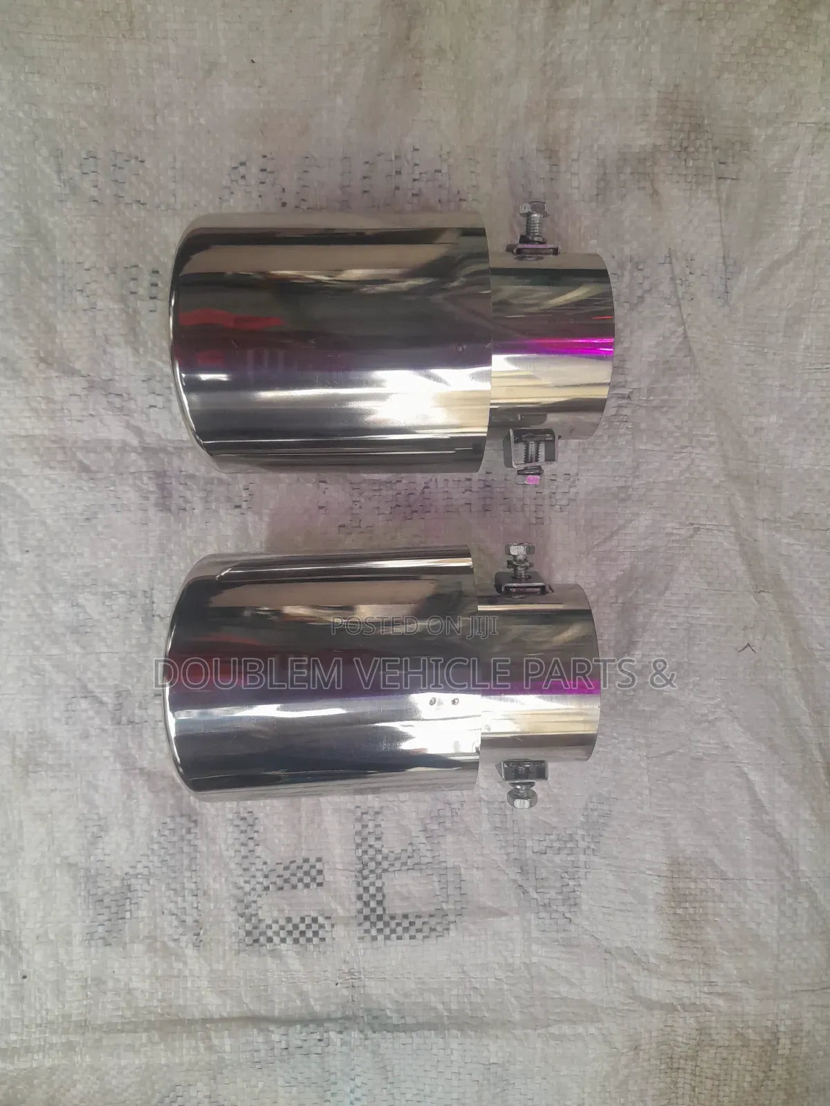 Universal Muffler Exhaust Pipe Tip Straight Stainless Steel Silver