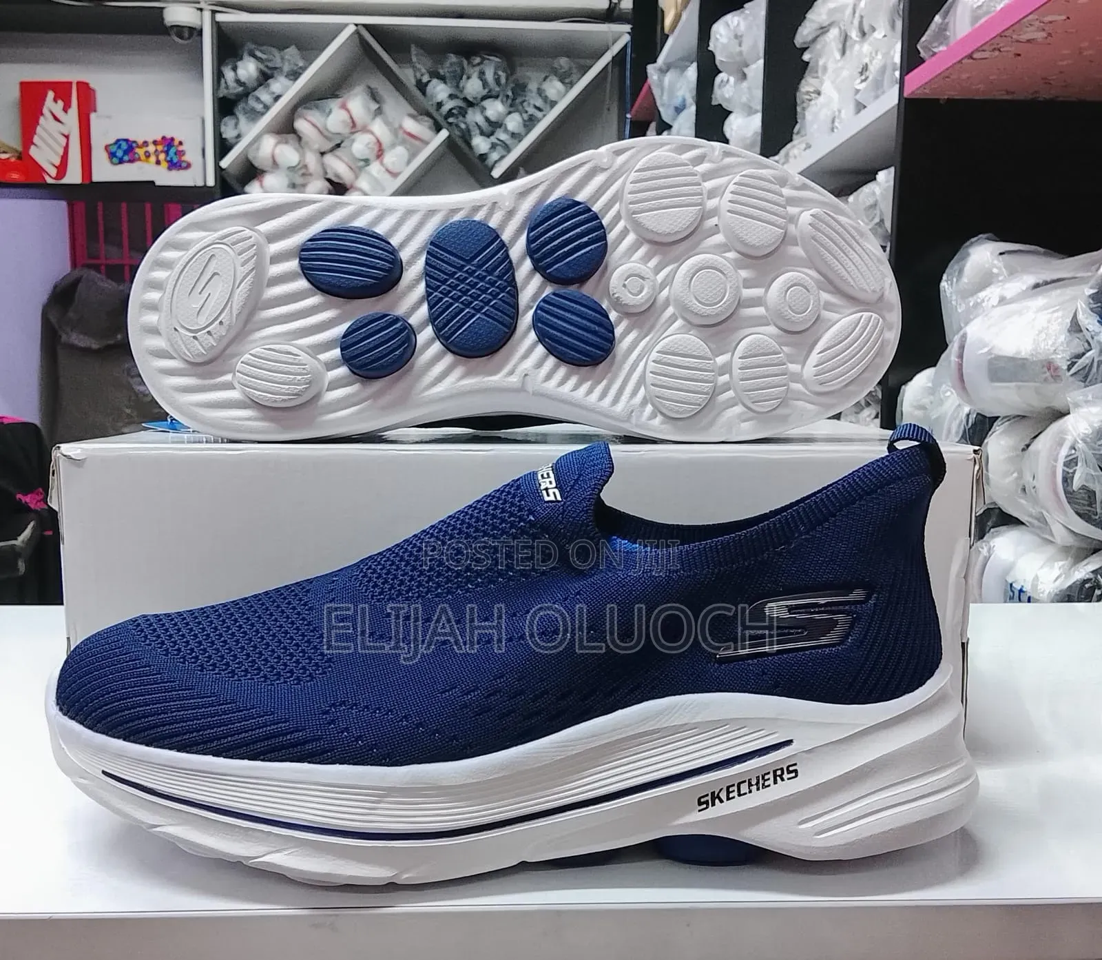 Skechers GOwalk 8 - Aleena Navy Blue Slip-on Walking Shoes