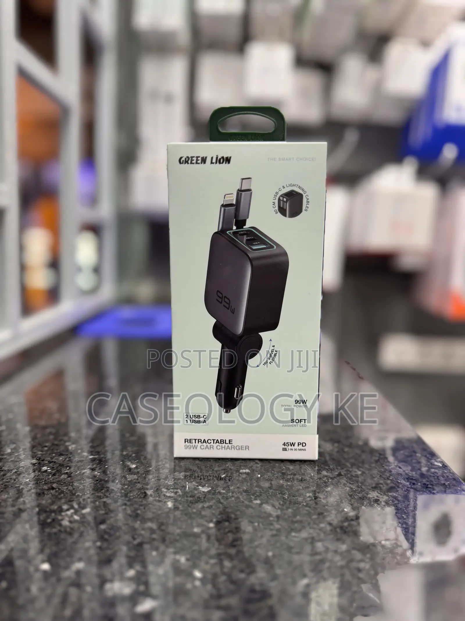 Green Lion 99W Retractable Car Charger