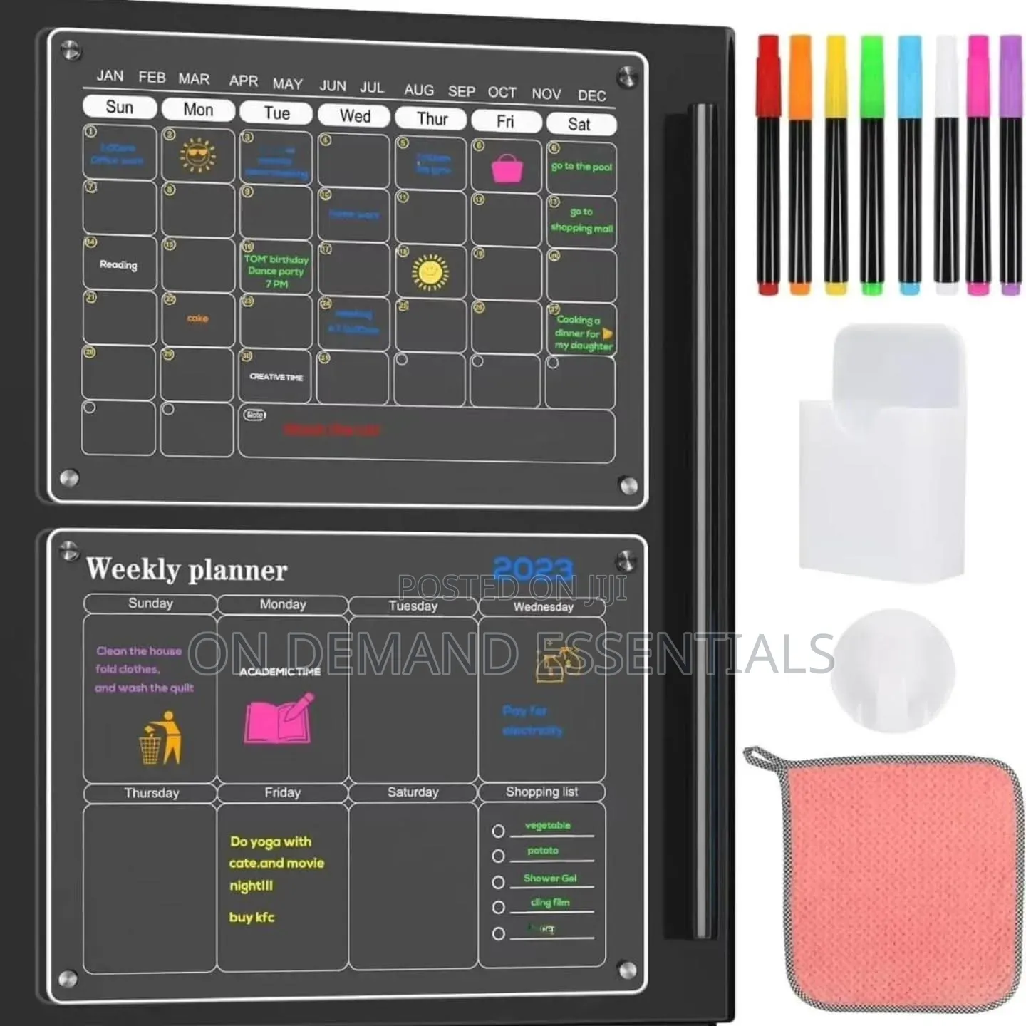2 PCS Set Magnetic Monthly/ WEEKLY Fridge Planner