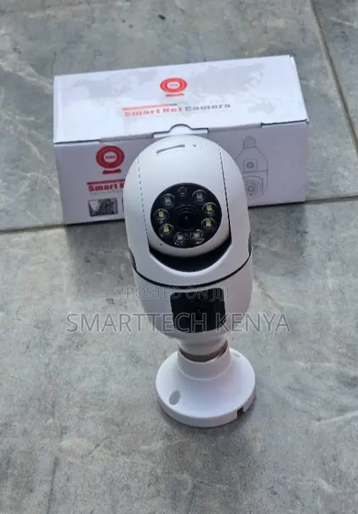Dual Lens PTZ Bulb Camera 1080P Wi-Fi, 360° View, Two-Way Audio,