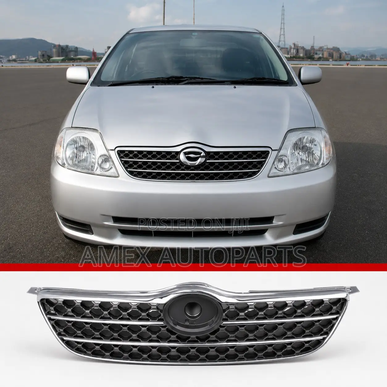 Front Grille Toyota Corolla Fielder Nze120 121 02 - 03 Model Chrome Pa