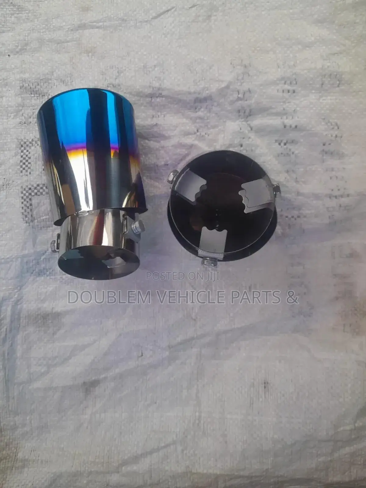 Universal Muffler Exhaust Pipe Tip Curved Rainbow Stainless Steel