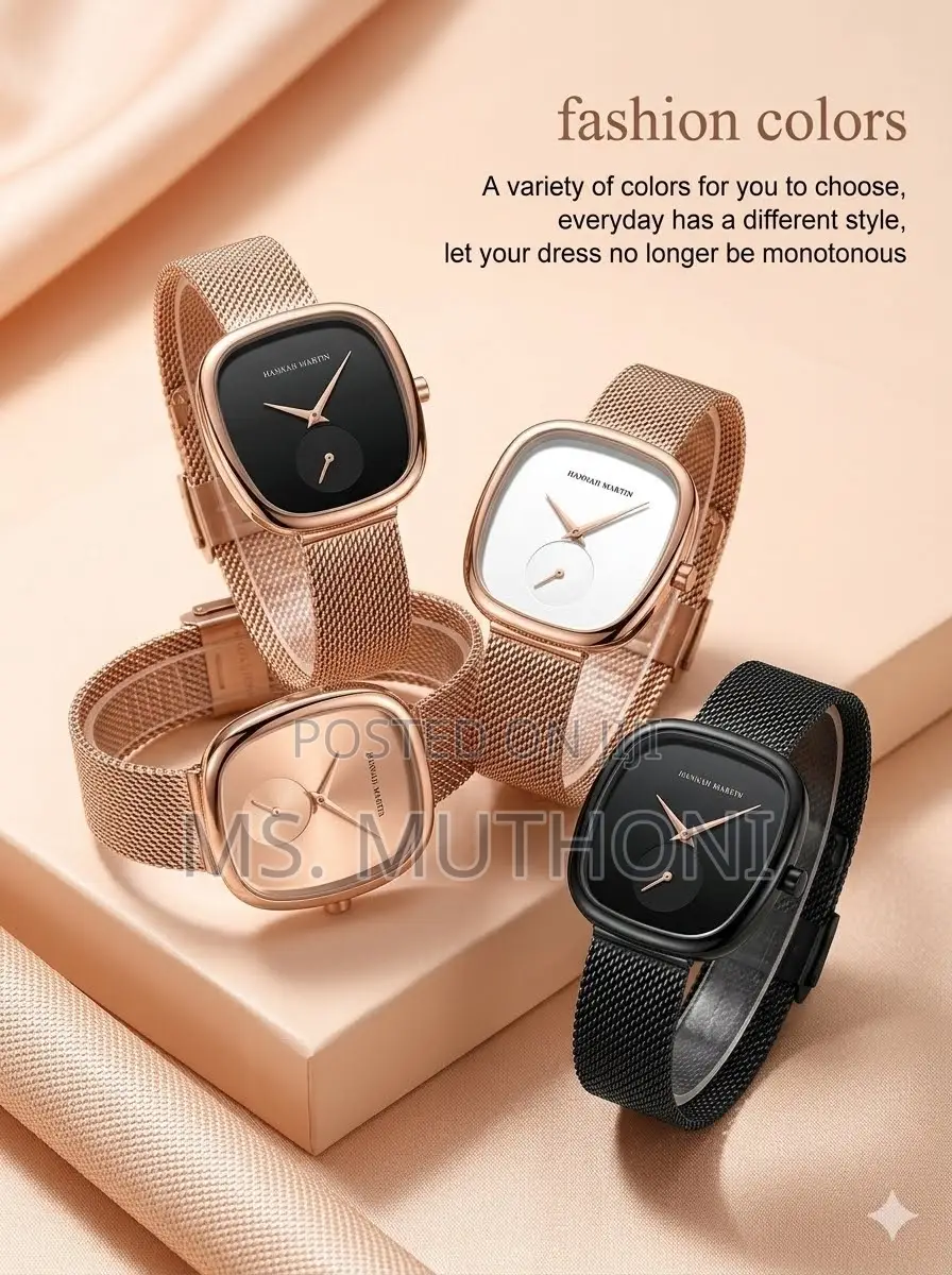 Elegant Hannah Martin Tonneau-Shaped Women's Quartz Wristwatc
