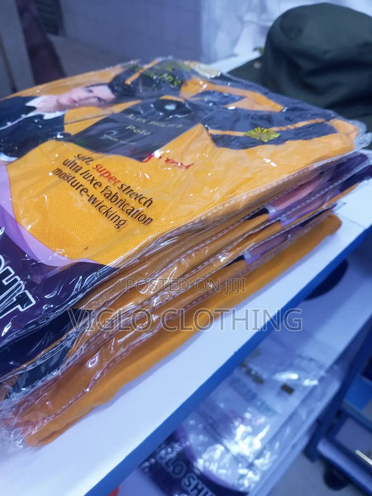 Mastard Yellow Body, Collar Black Poloshirts Available