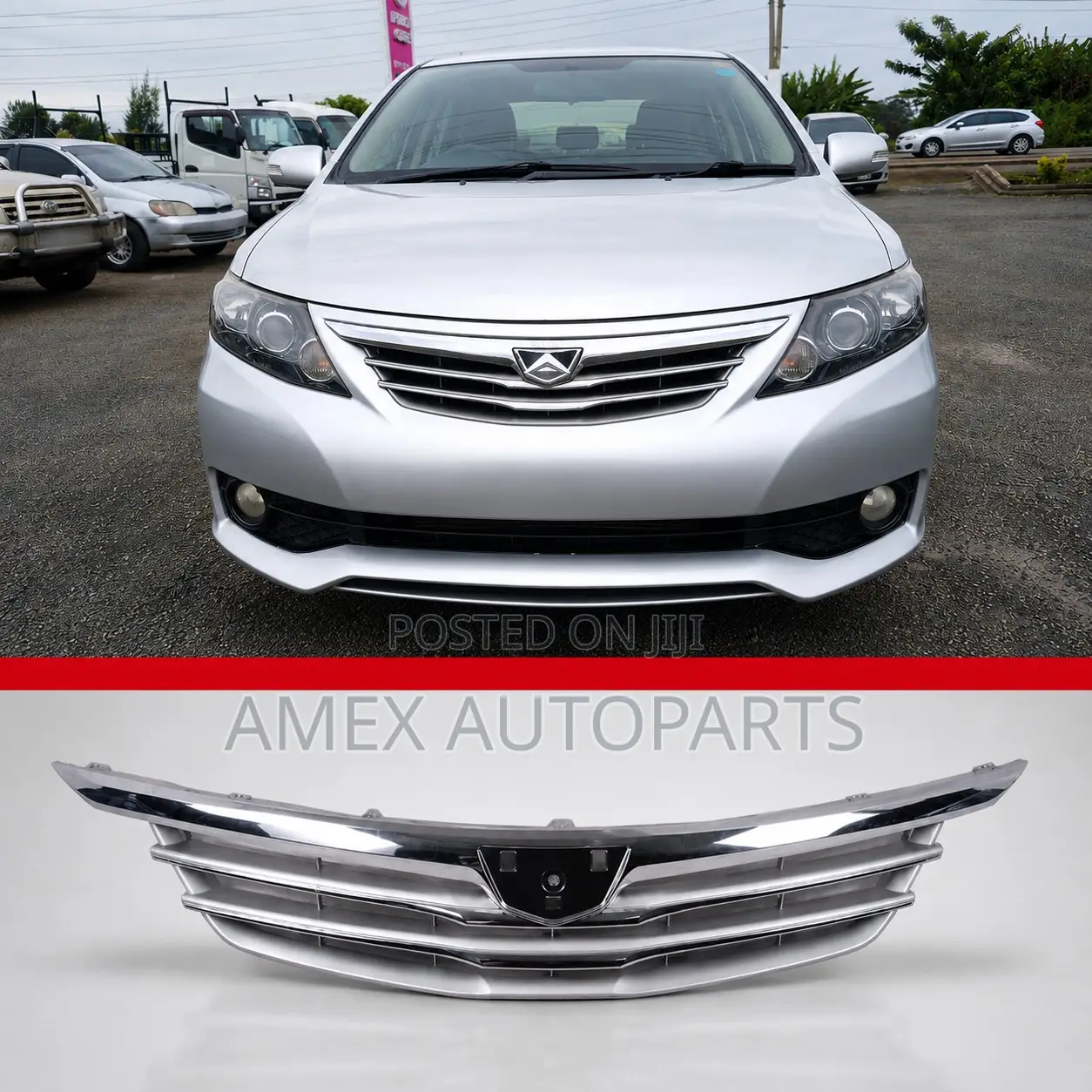 Front Grille Toyota Allion 265 2012-2014 Chrome Grey